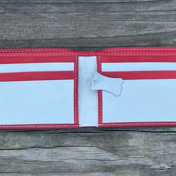 Men Wallet Multi Color Stripe Bi fold Card Holder Handmade Genuine Leather Purse - Picture 4 of 13